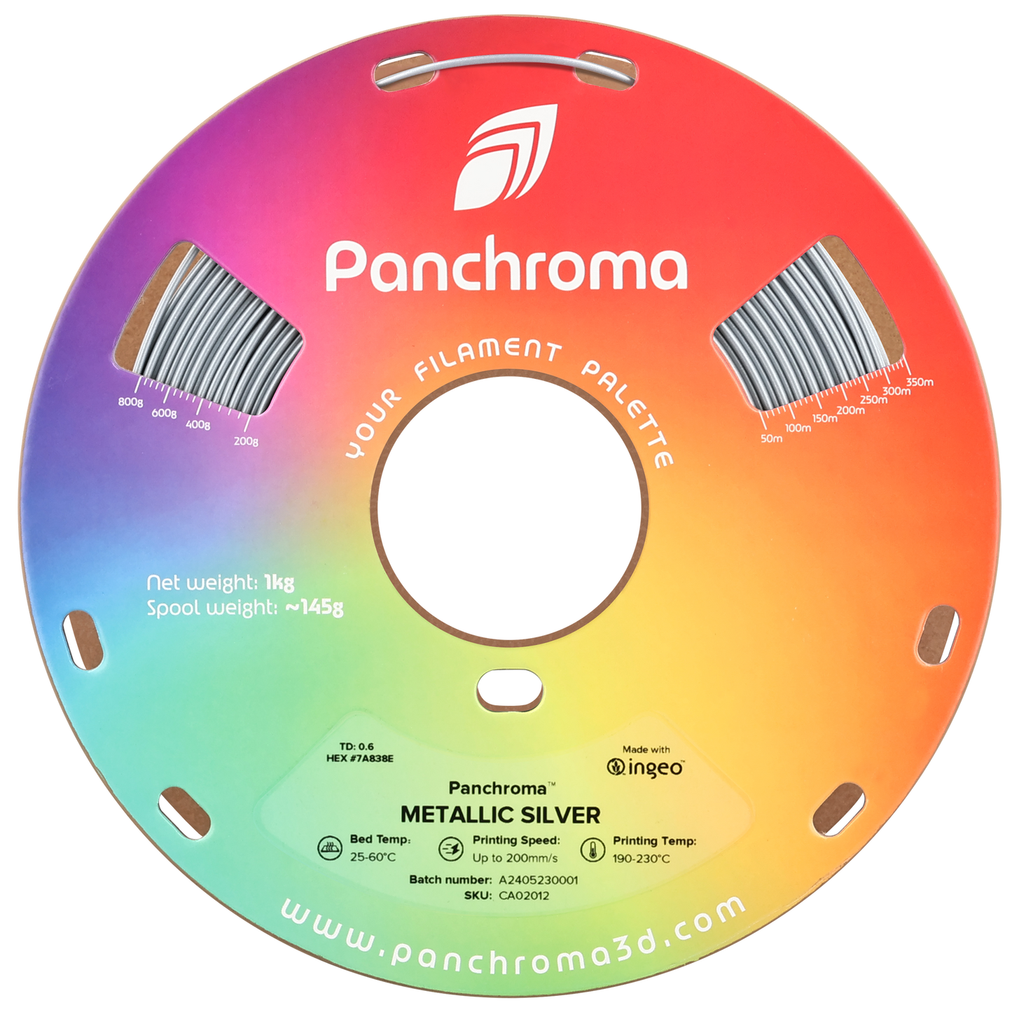 Polymaker Panchroma PLA Filament Metalik Gümüş