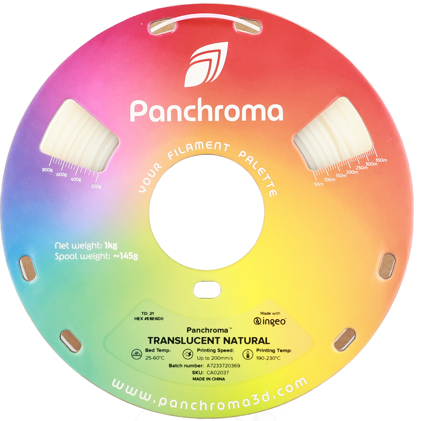 Polymaker Panchroma Transparan PLA Filament Natural