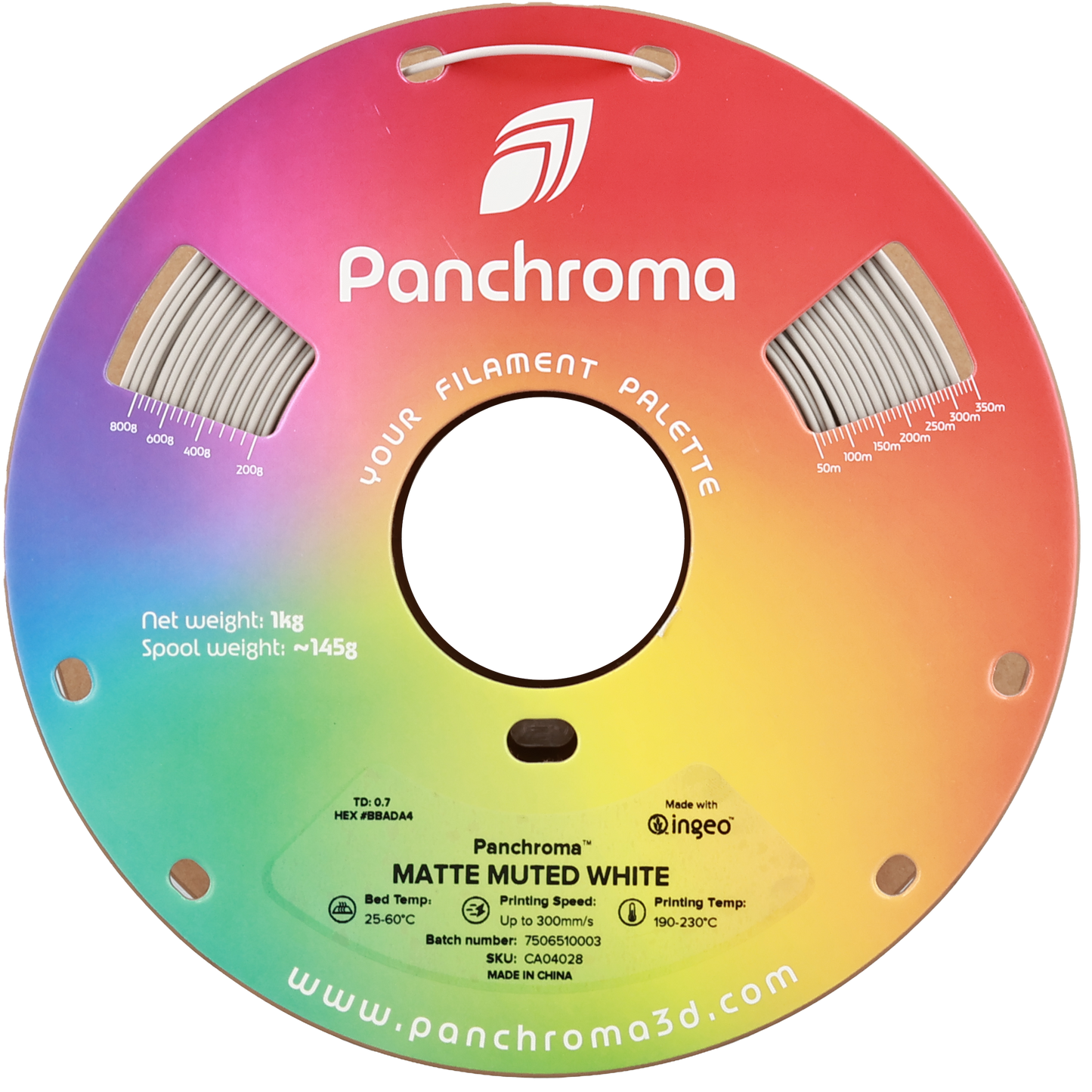 Polymaker Panchroma PLA Filament Matte Muted Beyaz