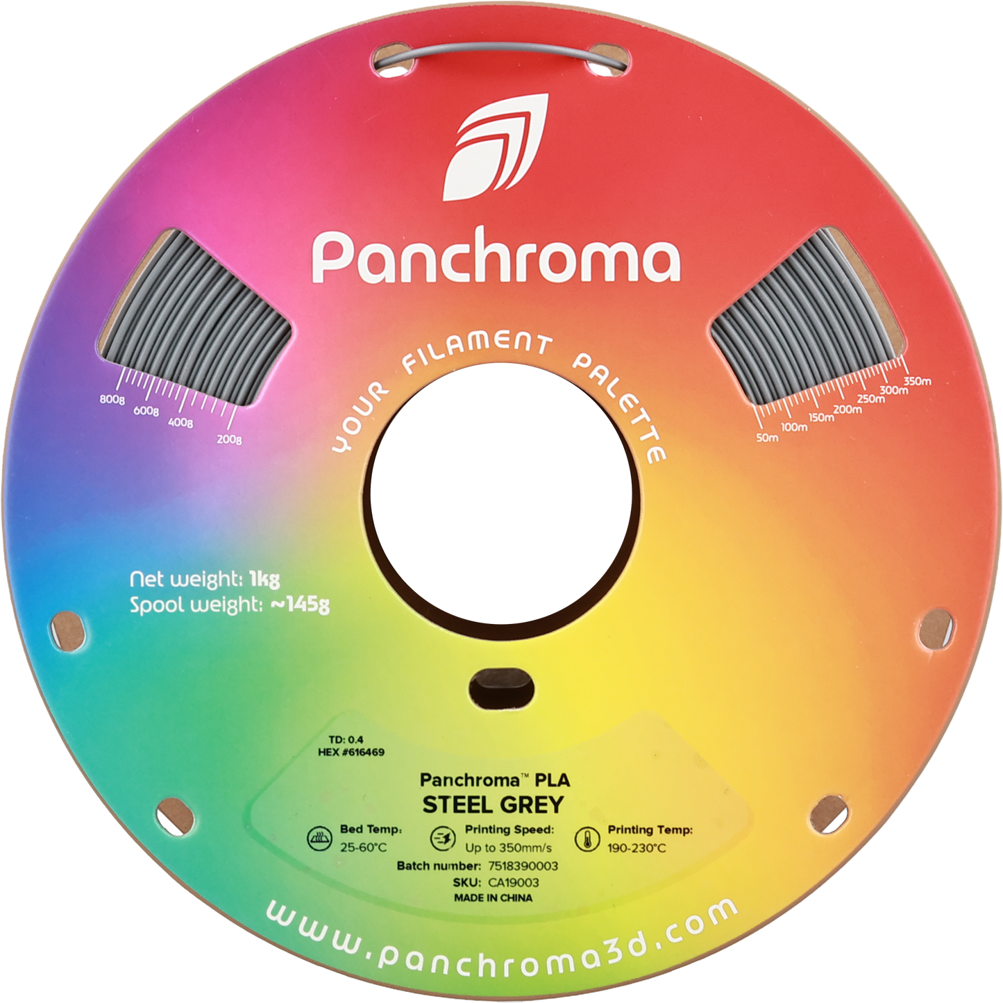 Polymaker Panchroma PLA Filament Çelik Gri