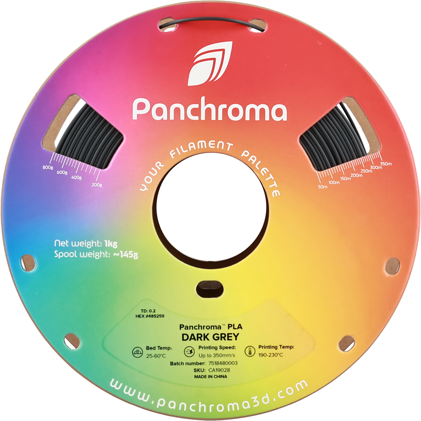 Polymaker Panchroma Galaxy PLA Filament Koyu Gri