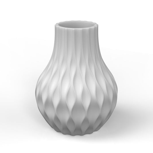 Dekoratif Dokulu Vazo Brick - Beyaz