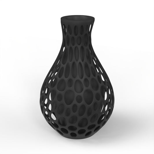 Benek Dokulu 3D Efekt Vazo - Siyah