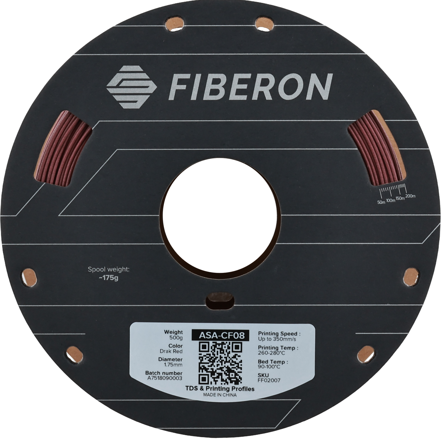 Polymaker Fiberon ASA-CF08 Filament Koyu Kırmızı - 500gr