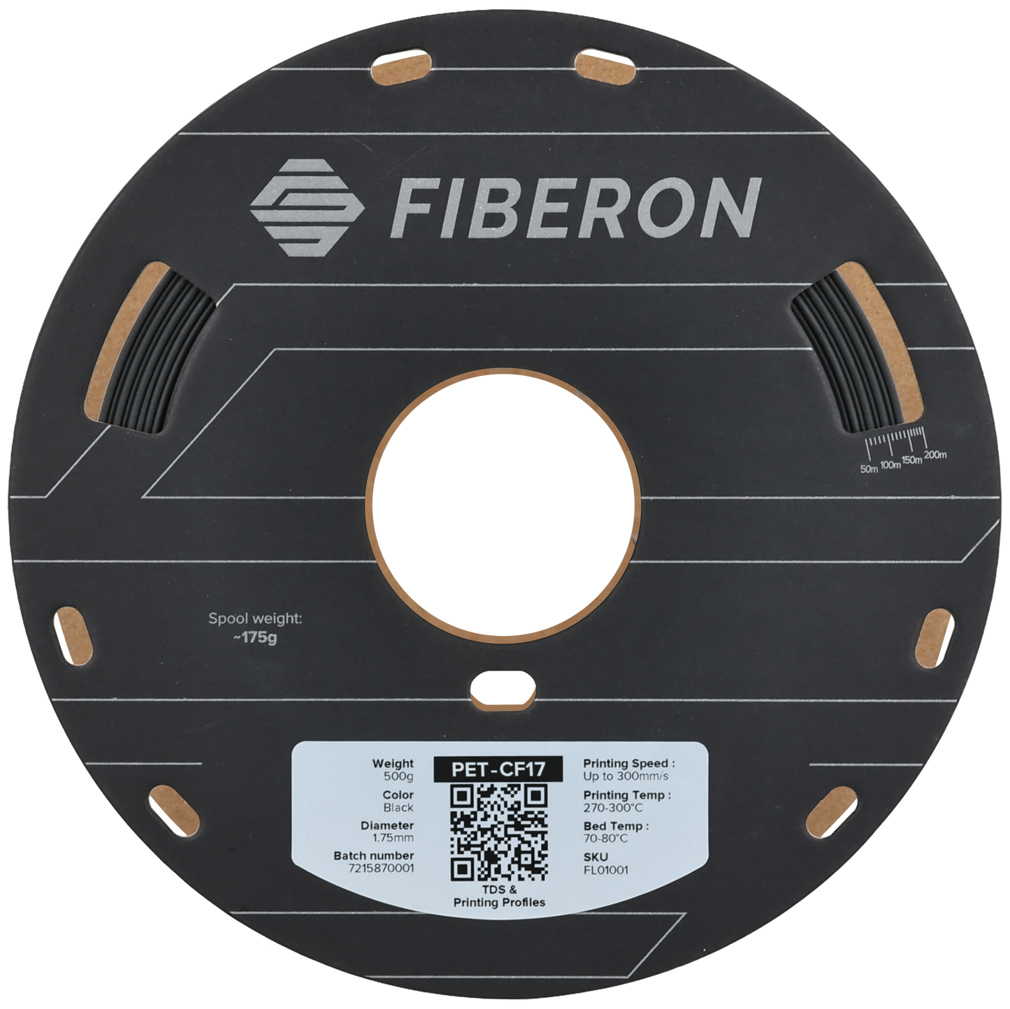 Polymaker Fiberon PET-CF17 Filament Siyah