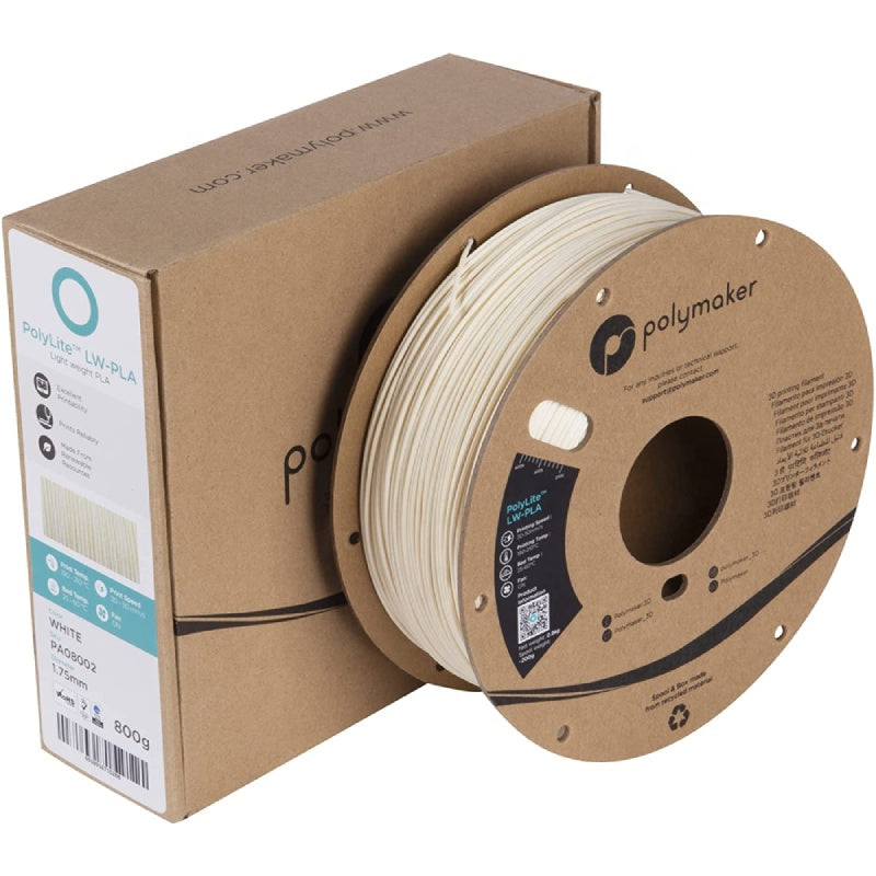 Polymaker PolyLite LW-PLA Filament Beyaz