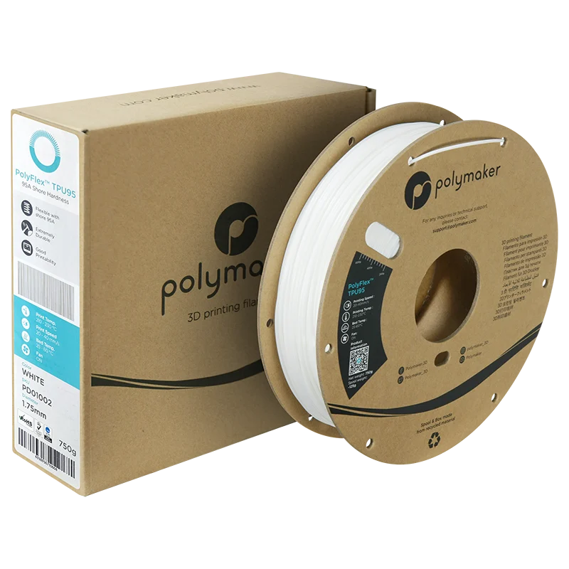 Polymaker PolyFlex TPU-95A Filament Beyaz