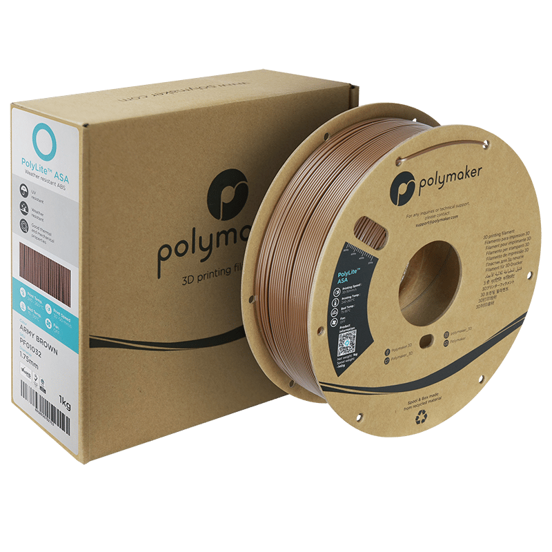 Polymaker PolyLite ASA Filament Askeri Kahverengi