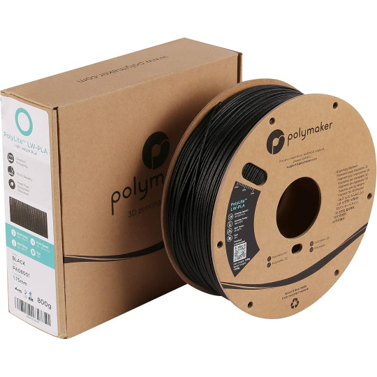 Polymaker PolyLite LW-PLA Filament Siyah