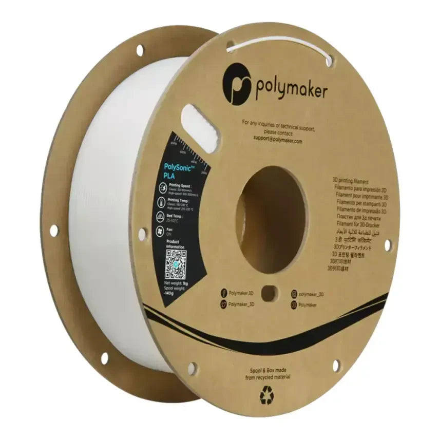 Polymaker PolySonic PLA Yüksek Hızlı Filament Beyaz
