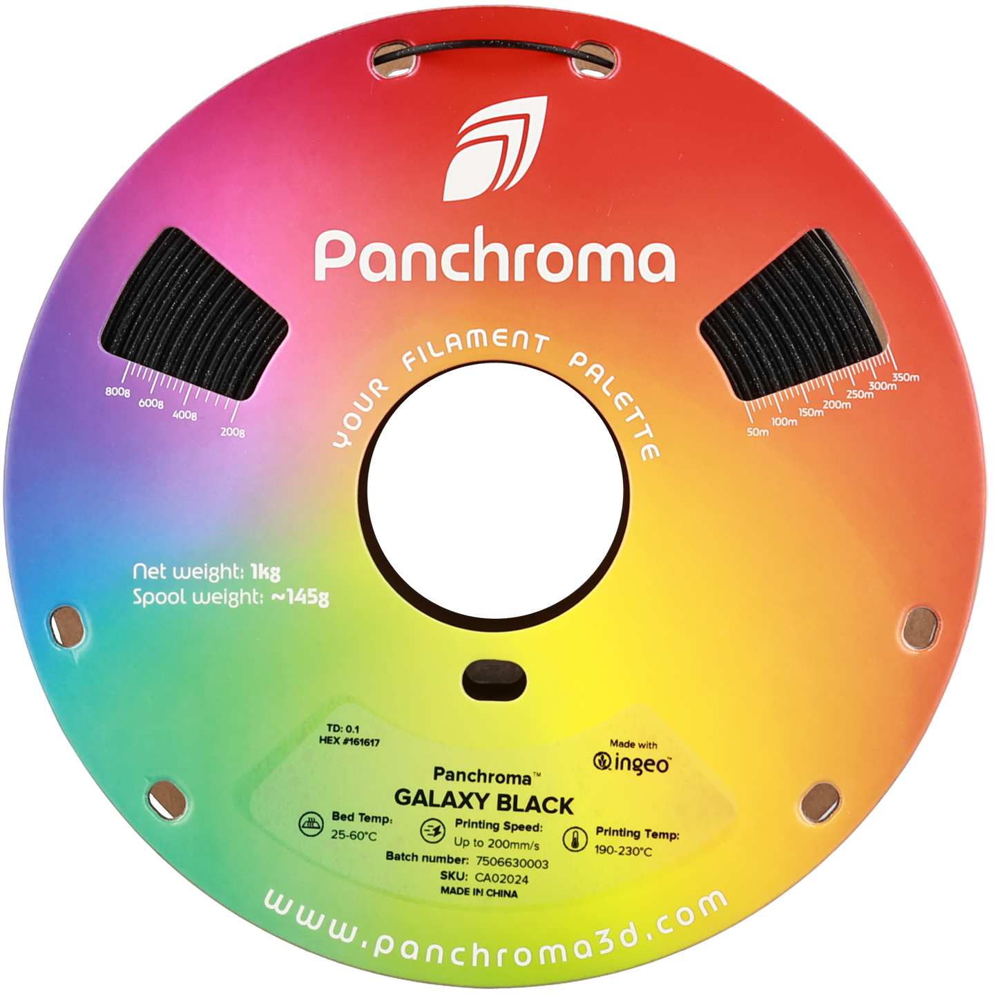 Polymaker Panchroma Galaxy PLA Filament Siyah