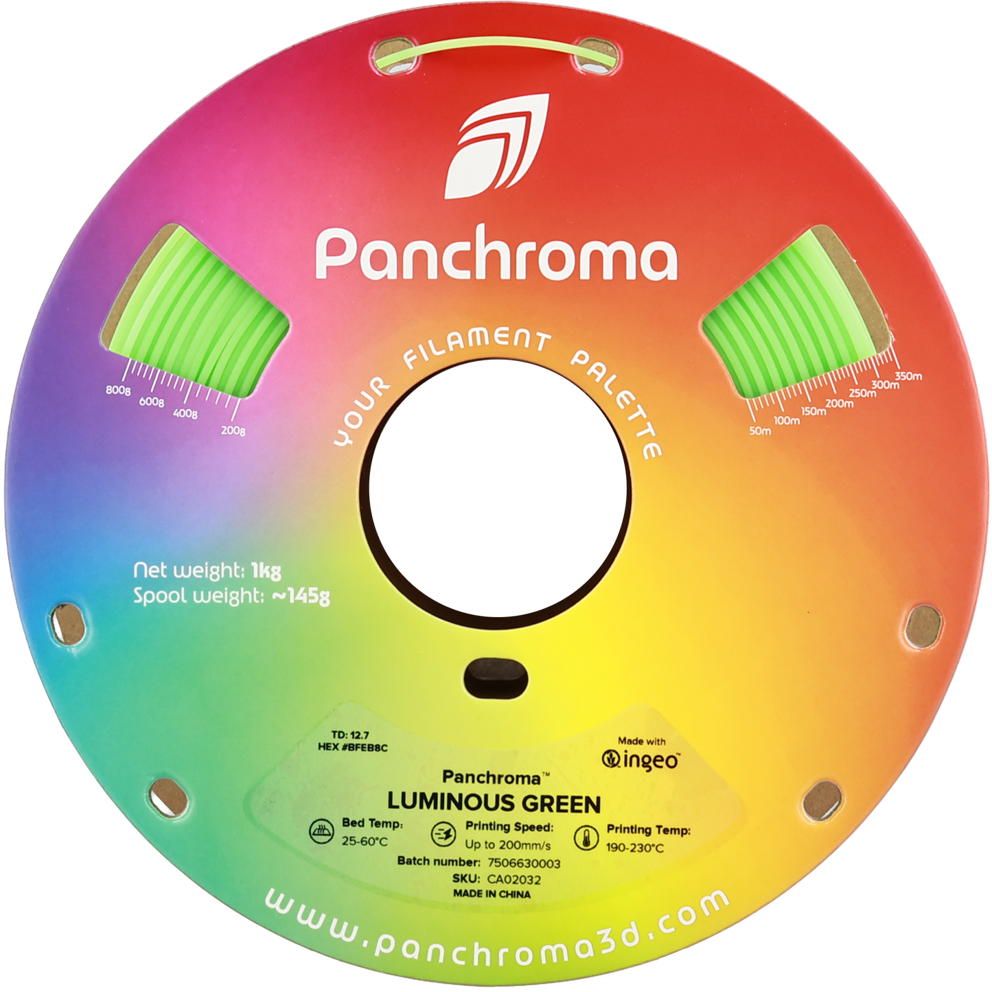 Polymaker Panchroma Luminous PLA Filament Yeşil