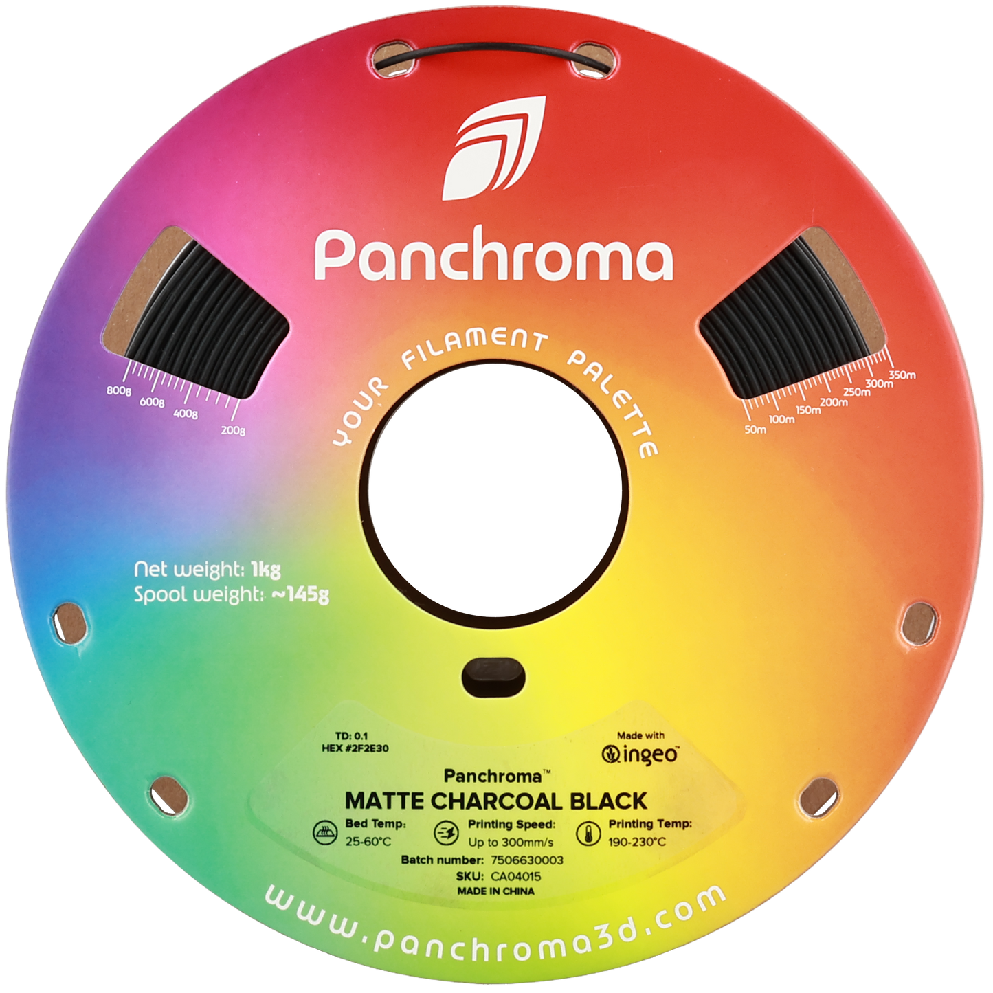 Polymaker Panchroma Matte PLA Filament Kömür Siyah