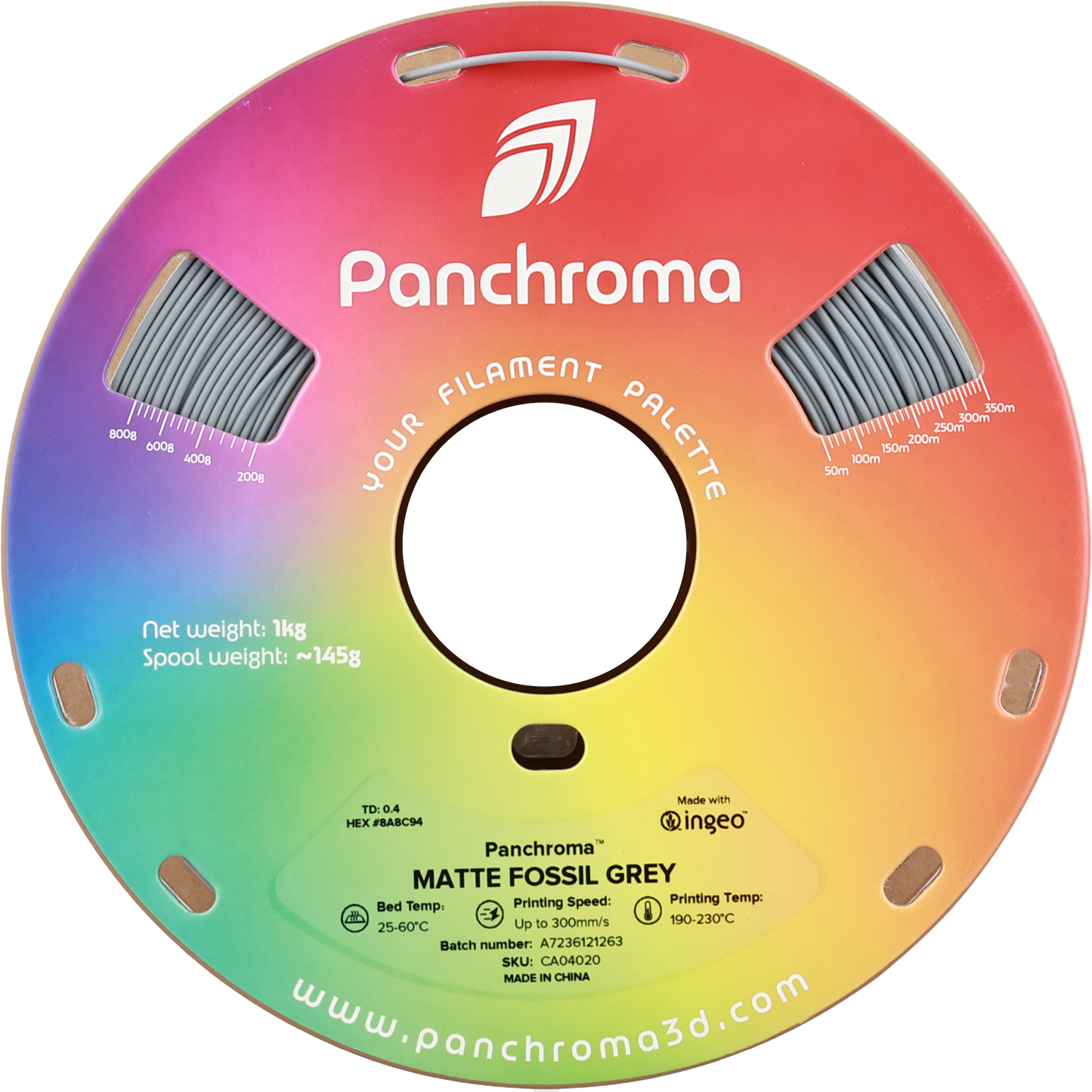Polymaker Panchroma Matte PLA Filament Fosil Gri