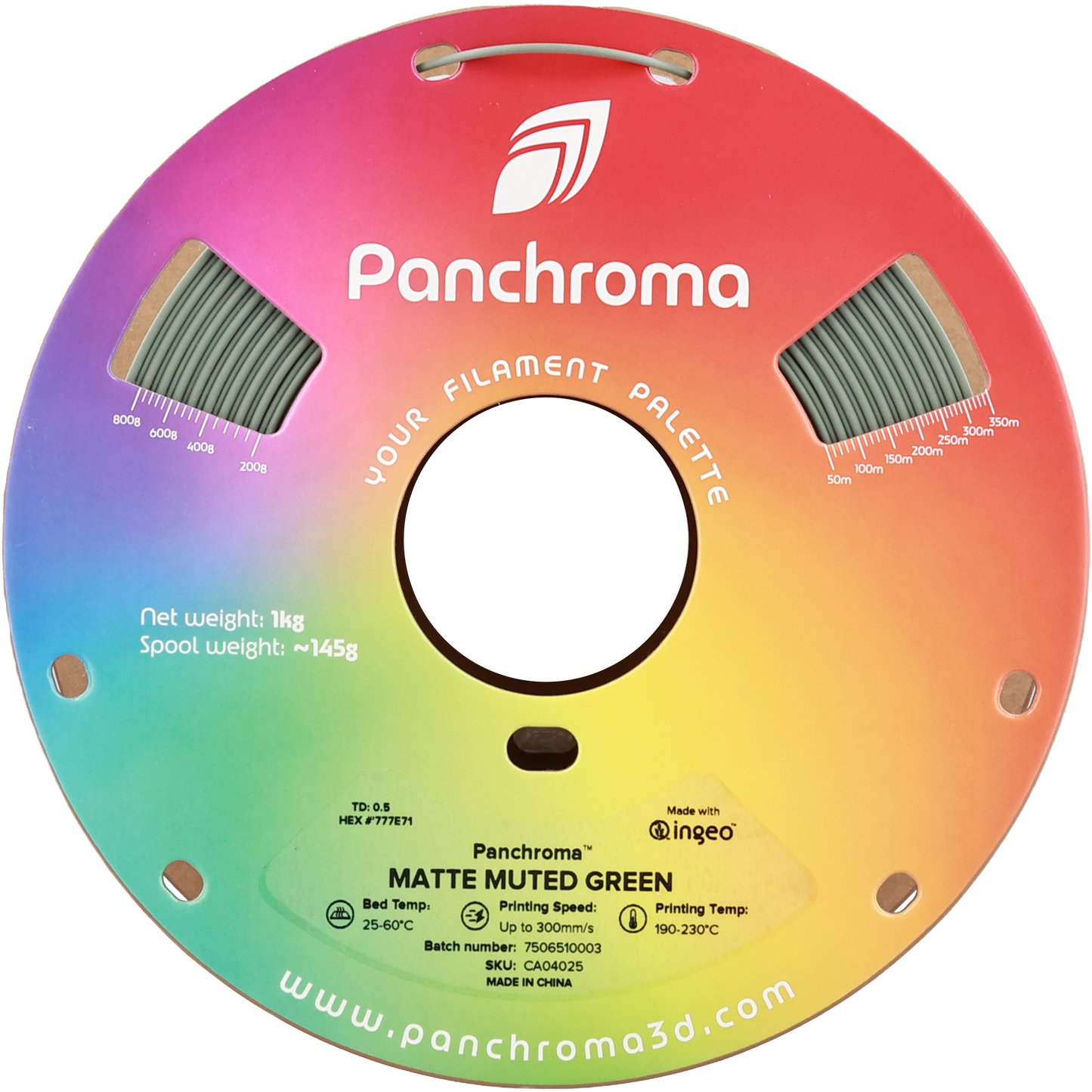 Polymaker Panchroma PLA Filament Matte Muted Yeşil