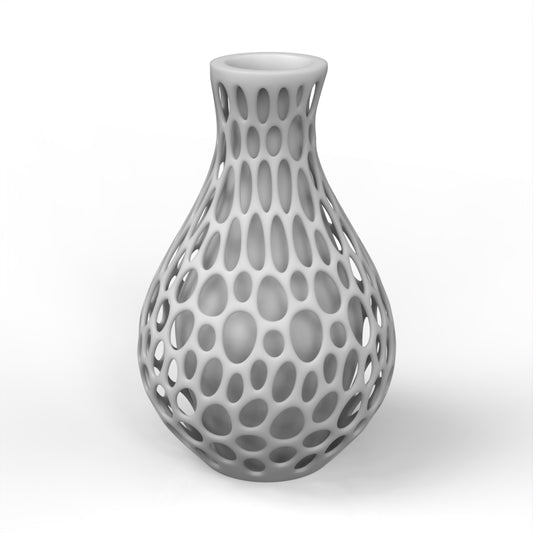 Benek Dokulu 3D Efekt Vazo - Beyaz