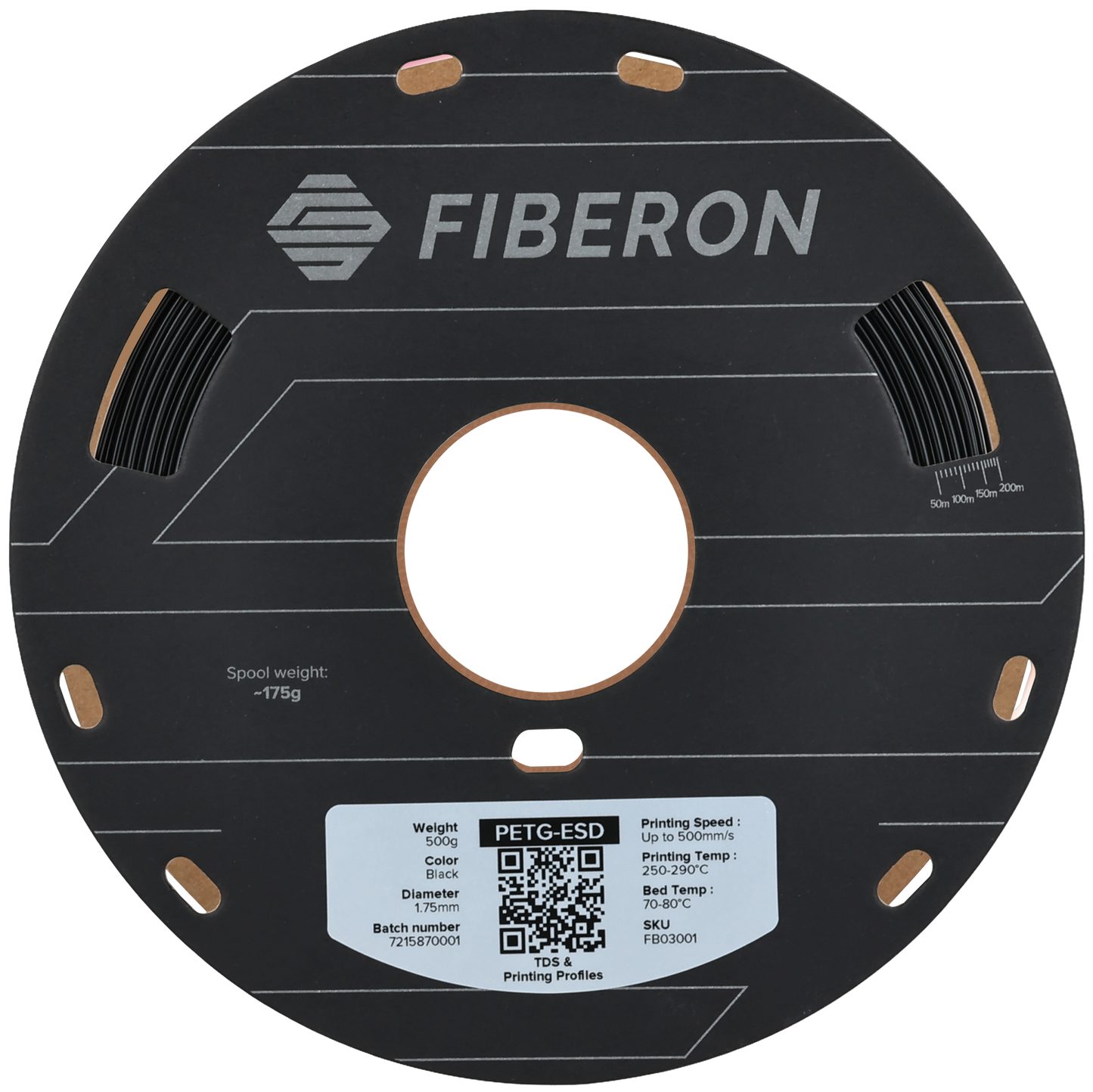 Polymaker Fiberon PETG-ESD Filament Siyah
