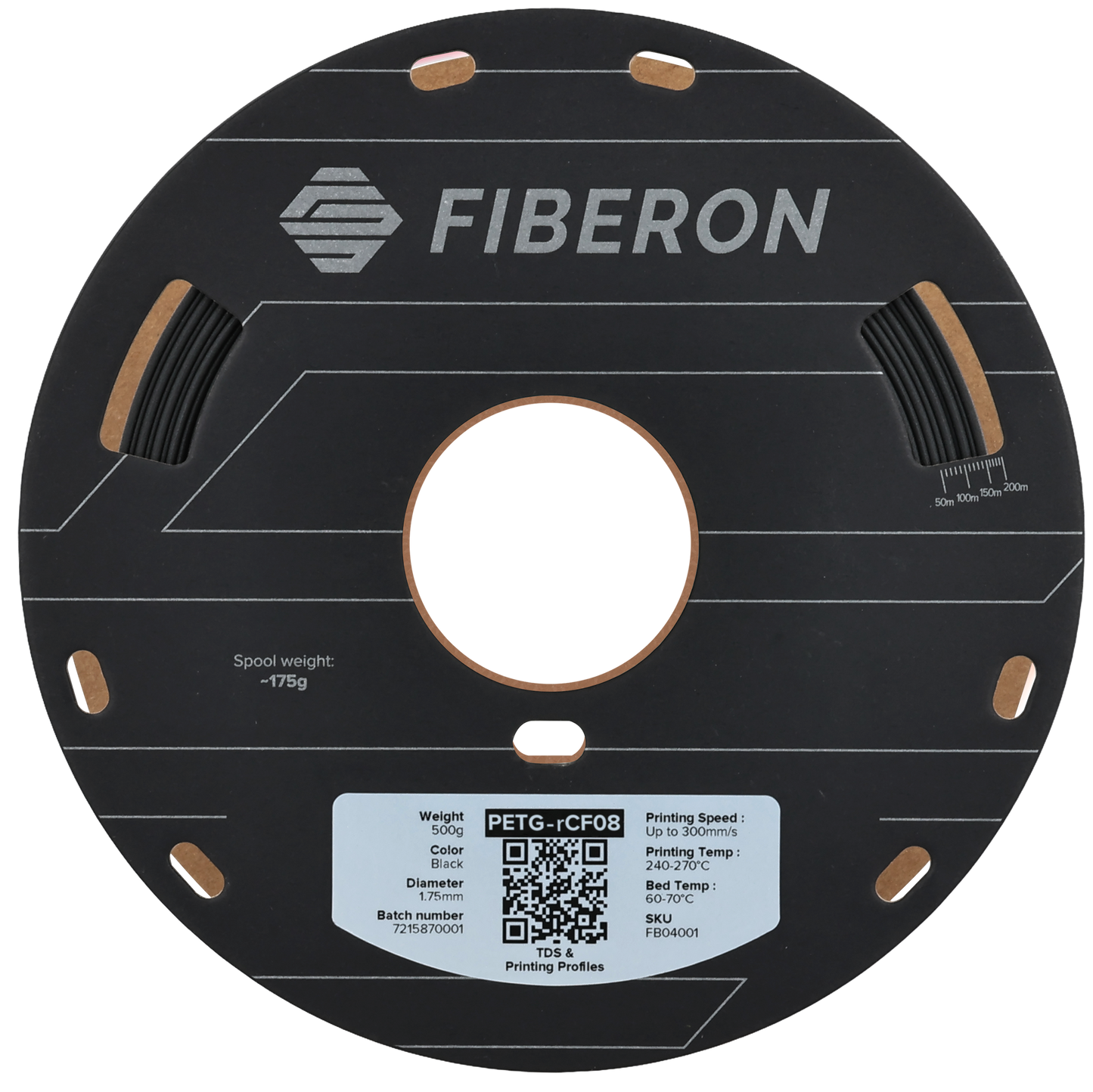 Polymaker Fiberon PETG-rCF08 Filament Siyah