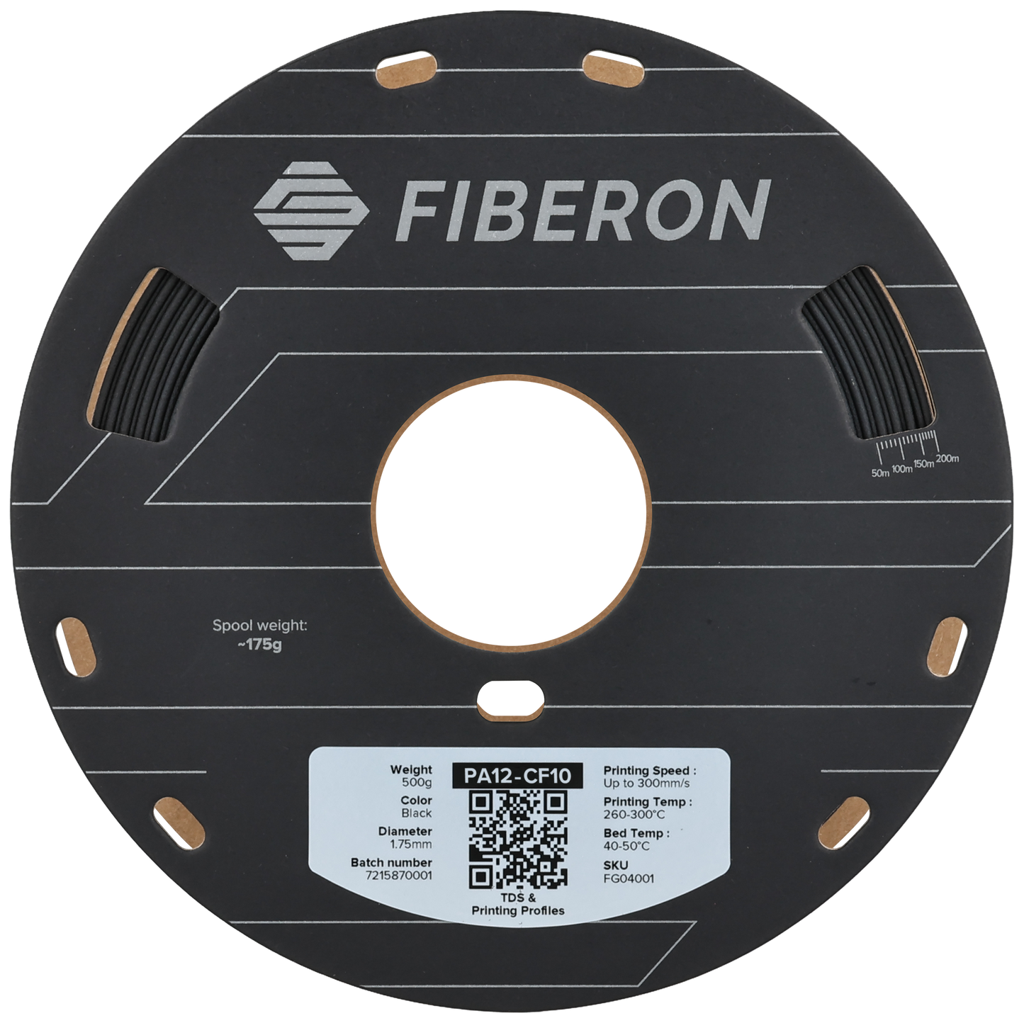 Polymaker Fiberon PA12-CF10 Filament Siyah