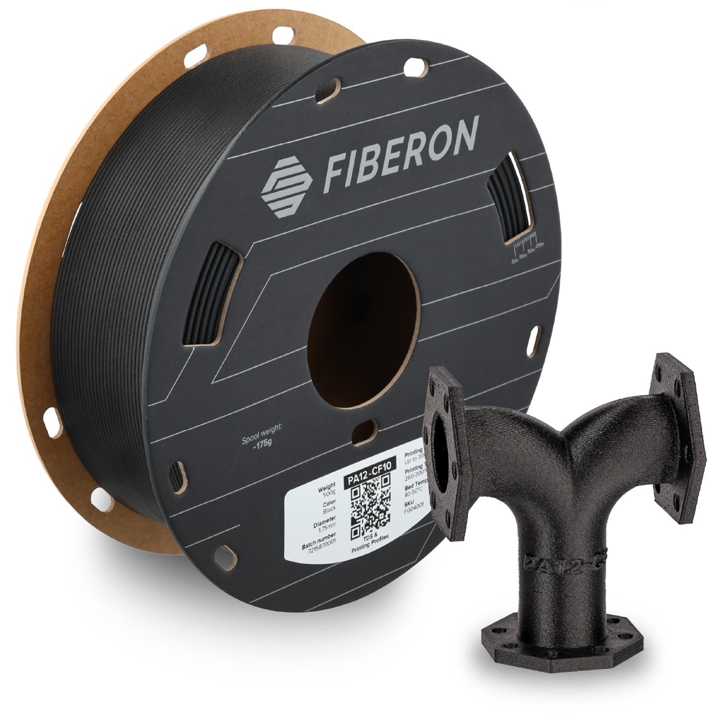 Polymaker Fiberon PA12-CF10 Filament Siyah