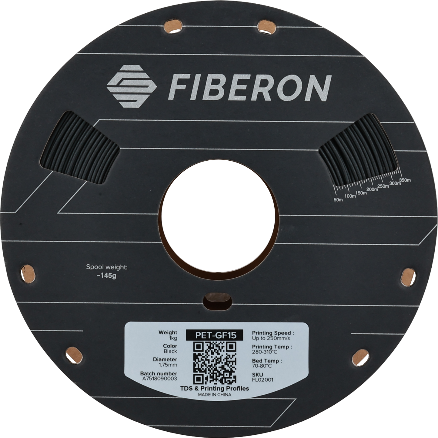 Polymaker Fiberon PET-GF15 Filament Siyah