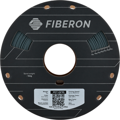 Polymaker Fiberon PET-GF15 Filament Koyu Gri