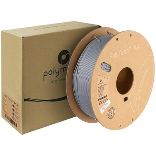 Polymaker PolyTerra Matte PLA Filament Fosil Gri